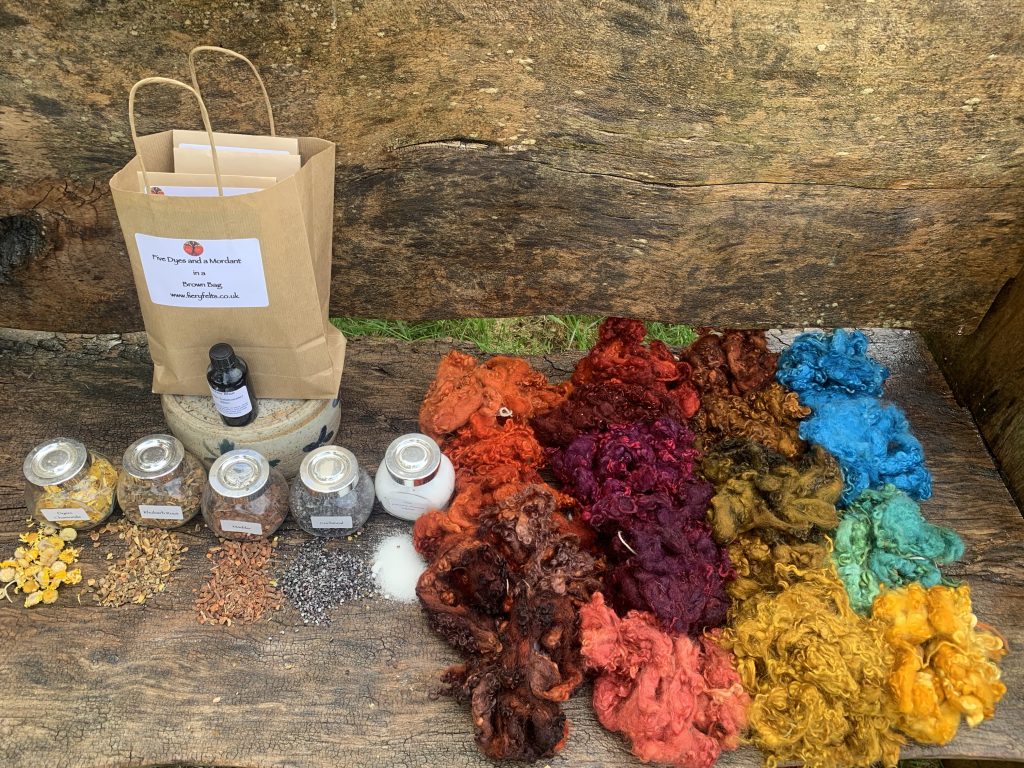 Colours of the Earth and Five Dyes and a Mordant Fiery Felts