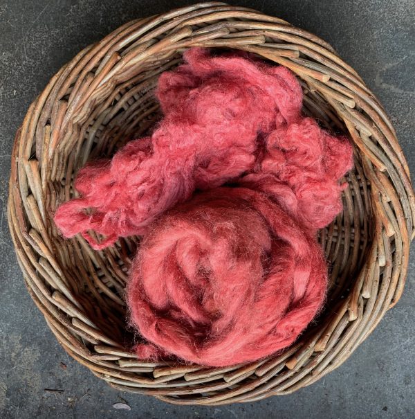 Pink and orange and Peach stash silk detail